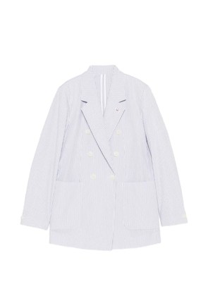Manuel Ritz striped double-breasted jacket - White