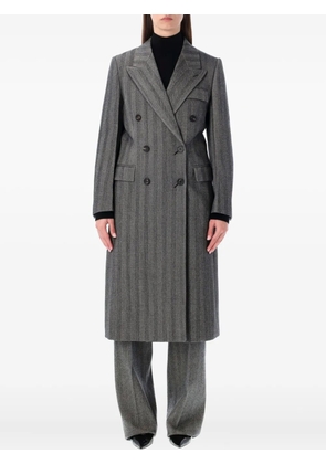 Ferragamo double-breasted striped coat - Grey