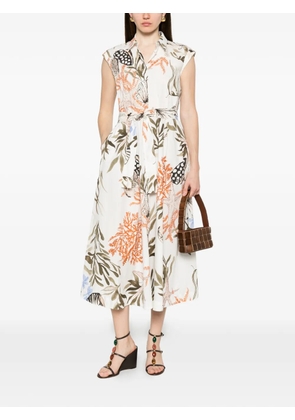 Marella Padana belted midi dress - White