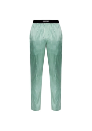 TOM FORD logo-waistband silk pajamas - Green