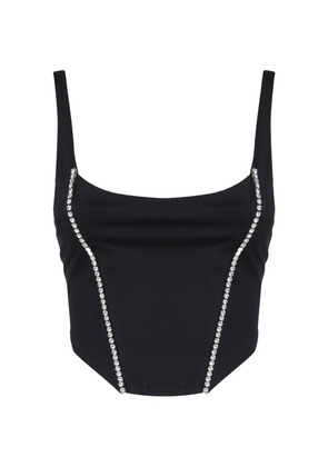 THE ARCHIVIA glitter-embellished corset top - Black