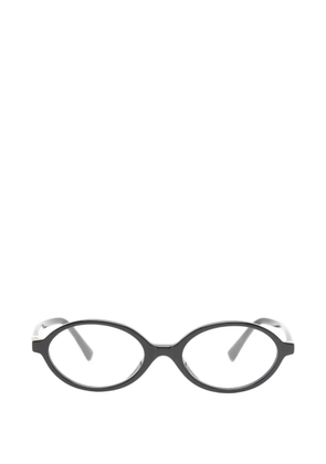Miu Miu Eyewear logo-plaque oval-frame glasses - Black