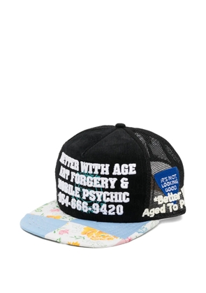 Better with Age embroidered floral-print cap - Black