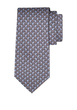Ferragamo patterned silk tie - Grey