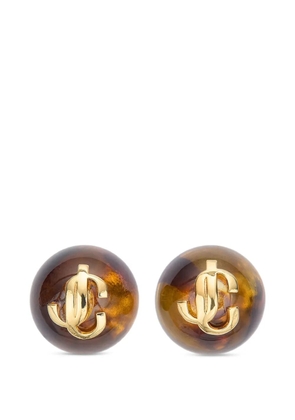 Jimmy Choo Beads logo earrings - Gold