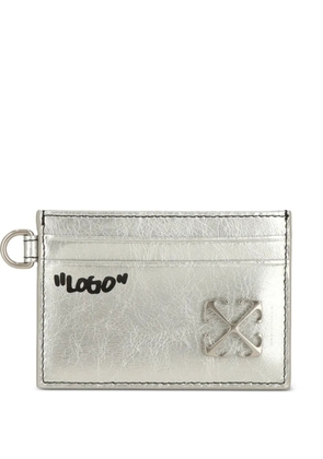 Off-White logo detail card holder - Silver