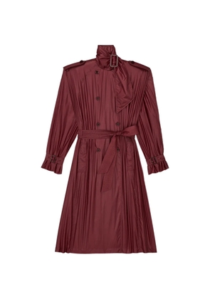 Saint Laurent pleated double-breasted trench coat - Red