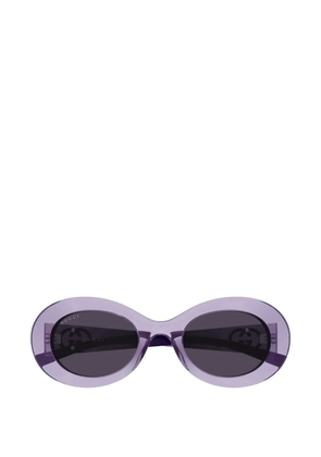 Gucci Eyewear Interlocking G oval-frame sunglasses - Purple