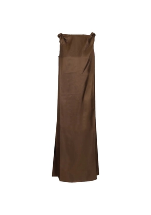 LouLou de Saison Moun knotted draped dress - Brown