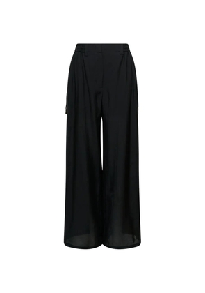 YCH elasticated-waist wide-leg trousers - Black
