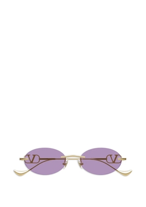 VALENTINO GARAVANI EYEWEAR VLogo oval-frame sunglasses - Gold