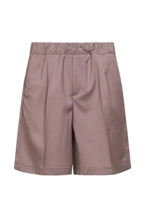 Costumein pleated virgin wool shorts - Purple