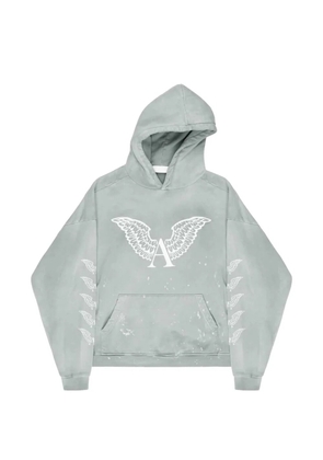 ALEXANDER DIGENOVA logo-print distressed hoodie - Blue