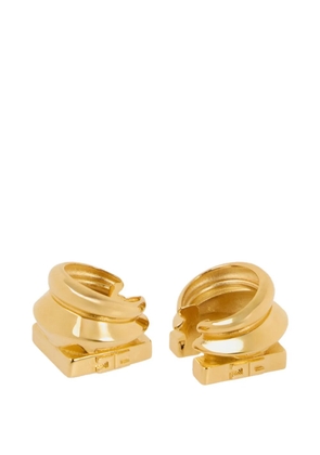 Elisabetta Franchi logo-engraved geometric ear cuffs - Gold