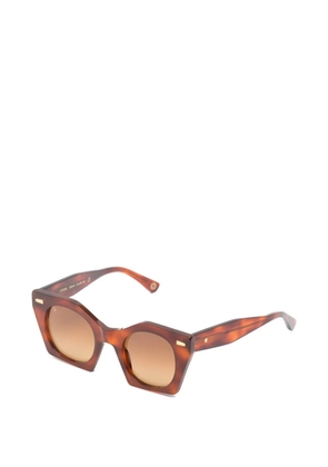 KYme Ottavia geometric-frame sunglasses - Brown
