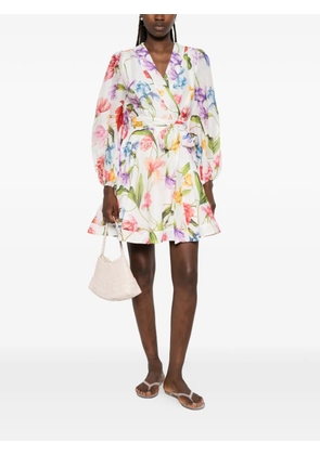 LAVI COUTURE Ligea floral-print mini dress - White