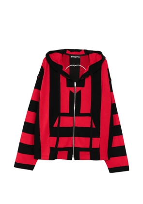 Mastermind World striped drawstring hoodie - Red