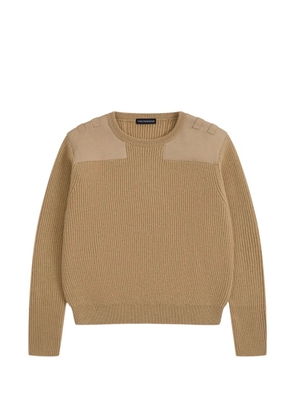 Gosha Rubchinskiy ribbed-knit elbow-patch sweater - Neutrals