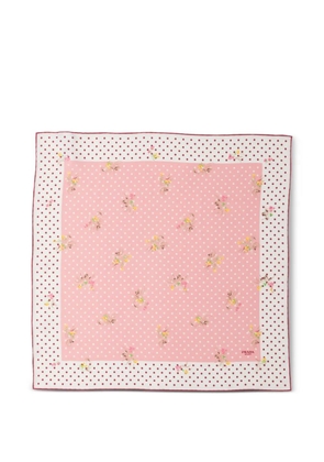 Prada printed silk twill scarf 55 - Pink