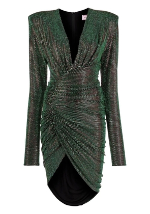 Alexandre Vauthier crystal-embellished wrap dress - Green