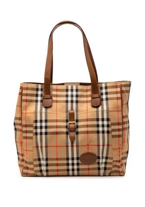 Burberry Pre-Owned 2000-2025 Haymarket Check Canvas tote bag - Neutrals