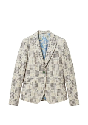 ABSEITS graphic-check blazer - Neutrals