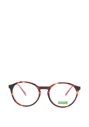 Benetton tortoiseshell-effect round-frame glasses - Brown