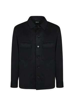 Zegna cashmere pocket-detail overshirt - Black