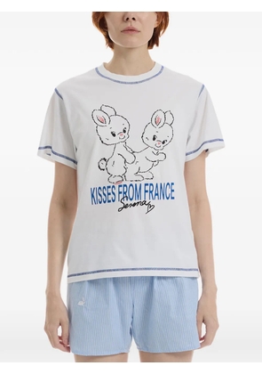 CARNE BOLLENTE XOXO, Serena graphic-print contrast-stitch t-shirt - White