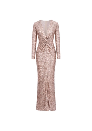 ROSERRY Merilyn sequin-embellished knotted maxi dress - Pink