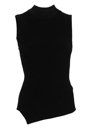 TOTEME Almaz asymmetric ribbed tank top - Black