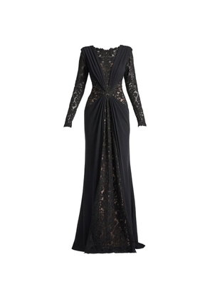 Tadashi Shoji lace long-sleeves maxi dress - Black