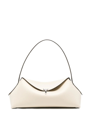 TOTEME T-lock grained leather shoulder bag - Neutrals