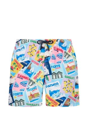 MC2 Saint Barth Lighting postcard-print swim shorts - Blue