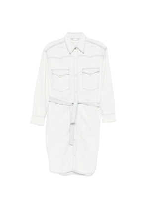 A.P.C. tie-fastening shirt mini dress - White
