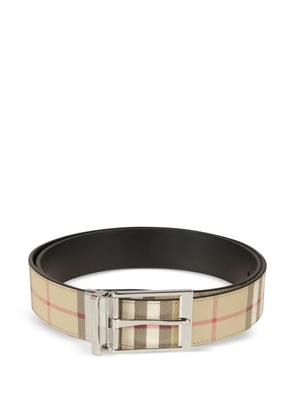 Burberry check-pattern square-buckle belt - Neutrals