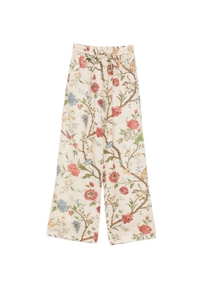INTO THE EAST Morris floral-print drawstring trousers - Neutrals