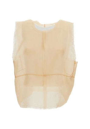HUI MILANO Ciro sheer silk-organza top - Neutrals