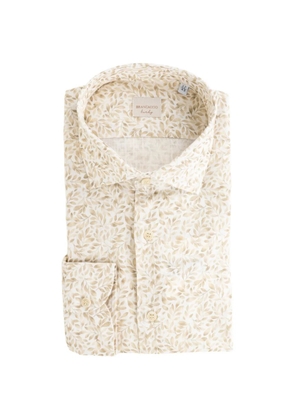 Brancaccio leaf-print long-sleeve shirt - Neutrals