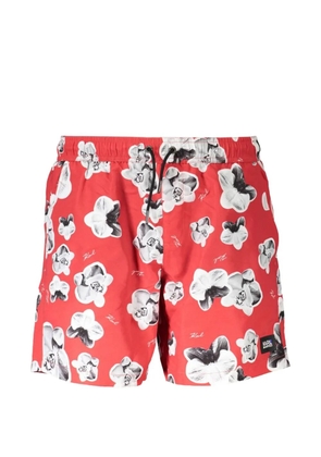Karl Lagerfeld floral-print swim shorts - Red