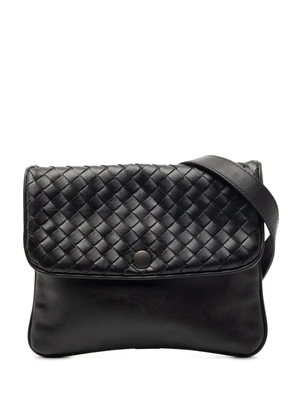 Bottega Veneta Pre-Owned 2000-2026 Intrecciato Trimmed Nappa crossbody bag - Black