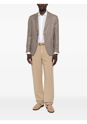 Boglioli prince of wales check linen blazer - Neutrals