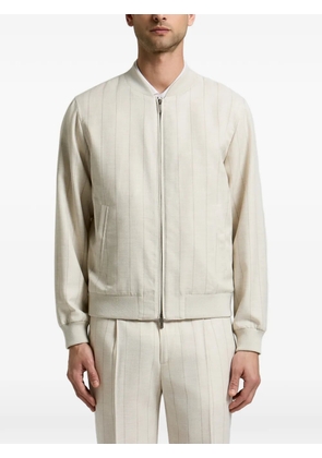 Peserico pinstriped zip-up sweater - Neutrals