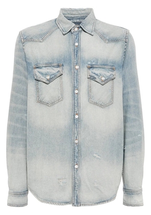 AMIRI logo-print cotton shirt - Blue