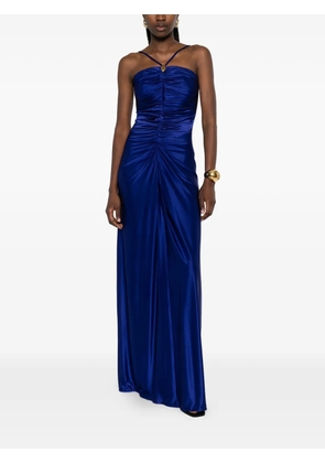 Max Mara Oggetti ruched square-neck maxi dress - Blue