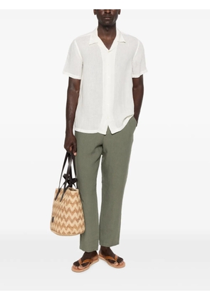 120% Lino drawstring elasticated-waistband trousers - Green