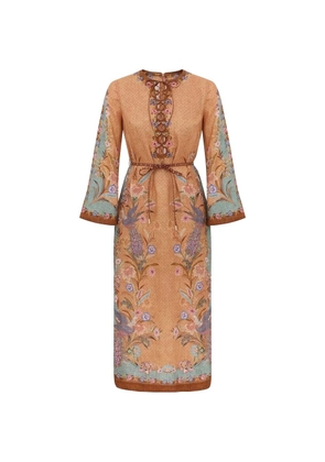 ZIMMERMANN Indra floral-print lace-up dress - Orange