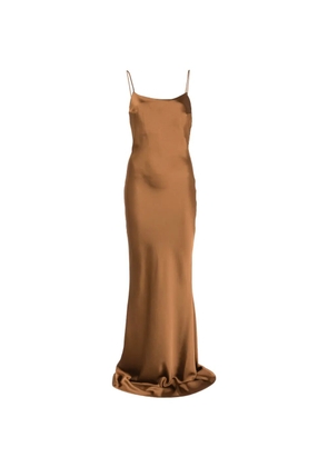 THE ANDAMANE Ninfea ruched-back maxi dress - Brown