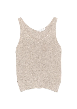 PANICALE sequin-embellished knitted top - Neutrals