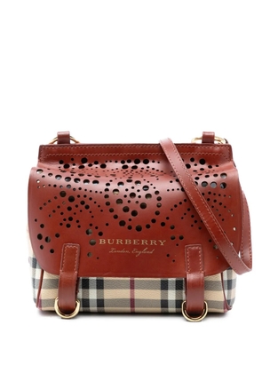 Burberry Pre-Owned 2000-2017 Baby Haymarket Check Coated Canvas and Perforated Leather Bridle crossbody bag - Neutrals